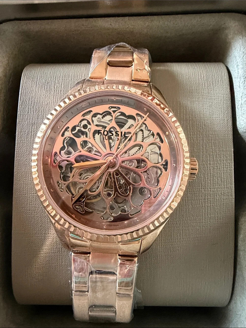 Fossil Rose Gold Filigree Bracelet Watch